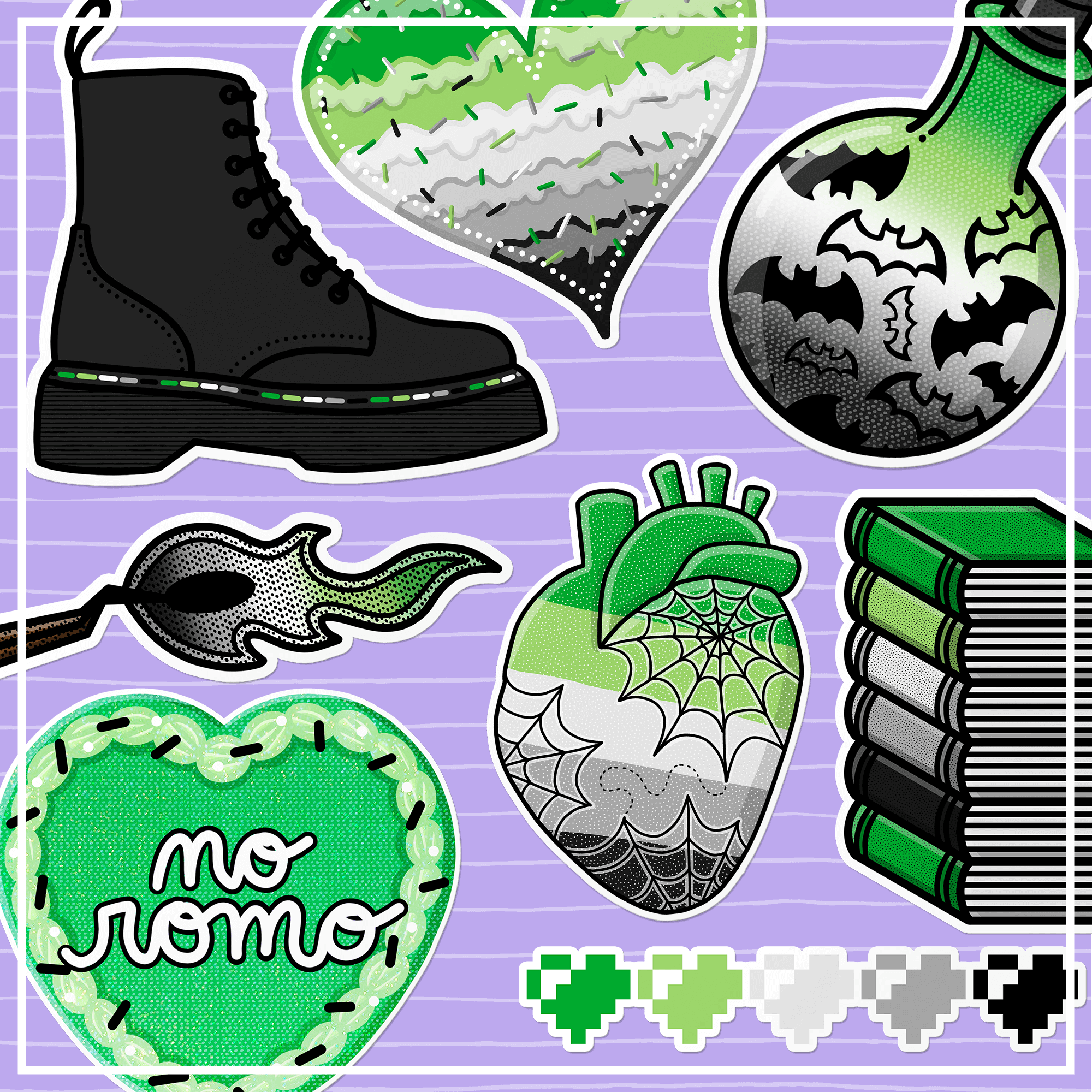 Aromantic Stickers | LGBTQ+ Waterproof Stickers | That Queer Card Co