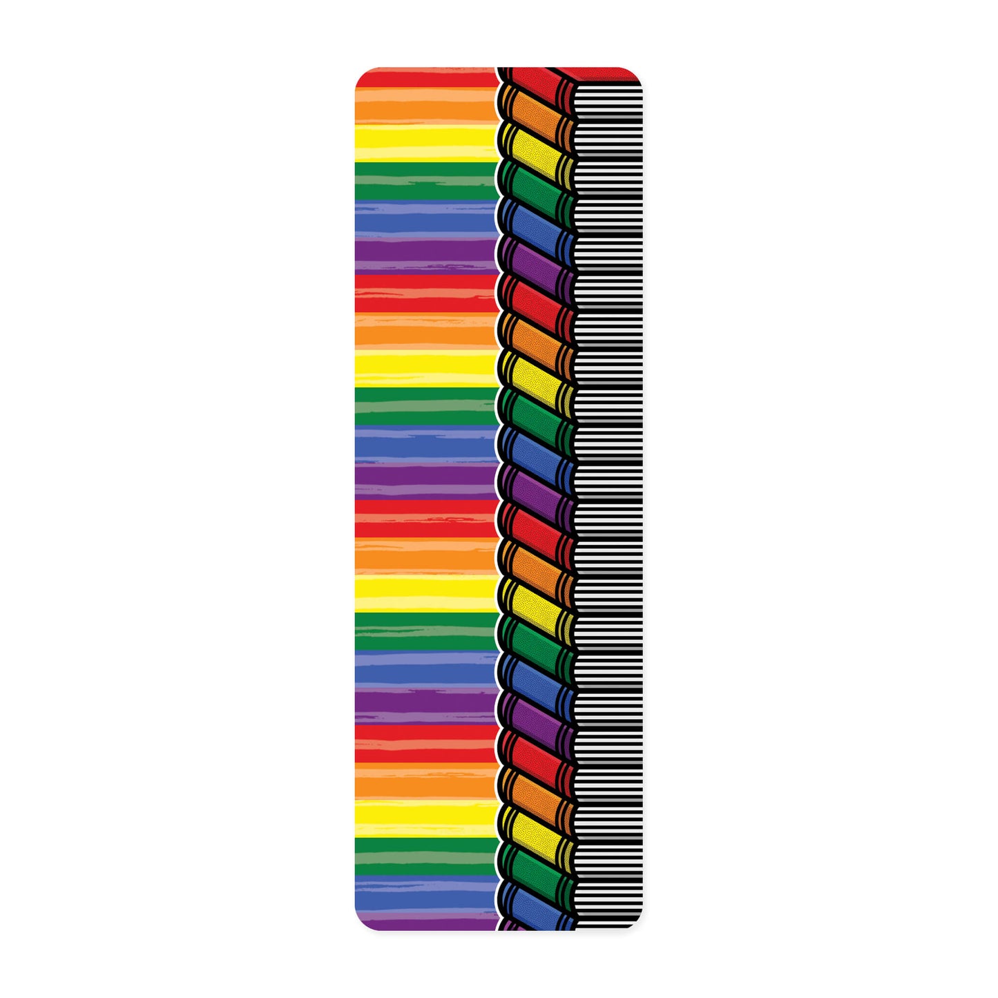 Queer Rainbow Pile of Books Bookmark