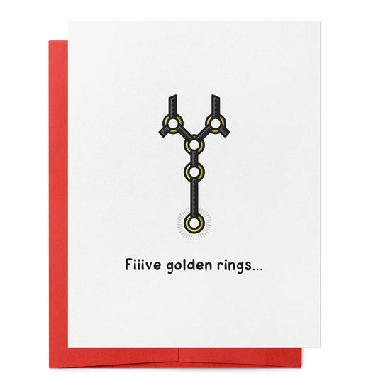 Five Golden Rings Card
