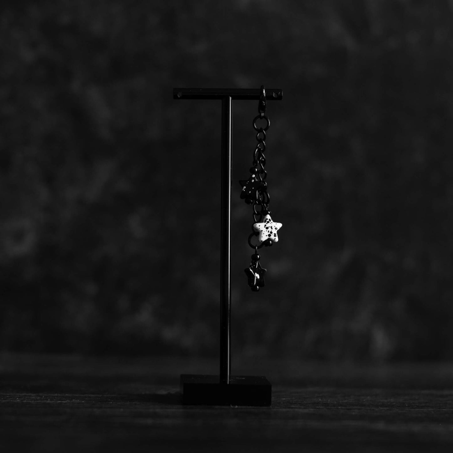 Black and White Splatter Keychain Charm