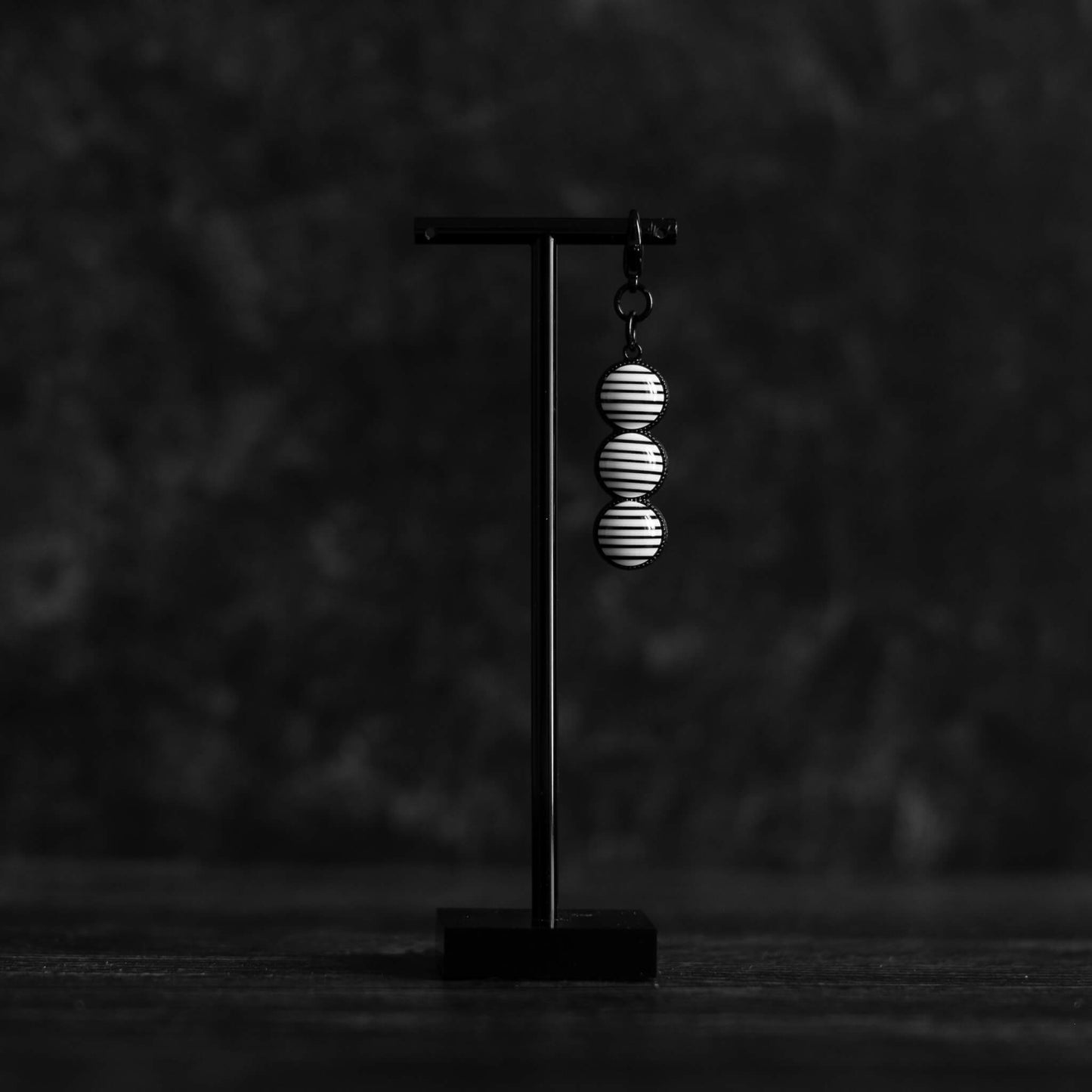 Black and White Pendant Keychain Charm