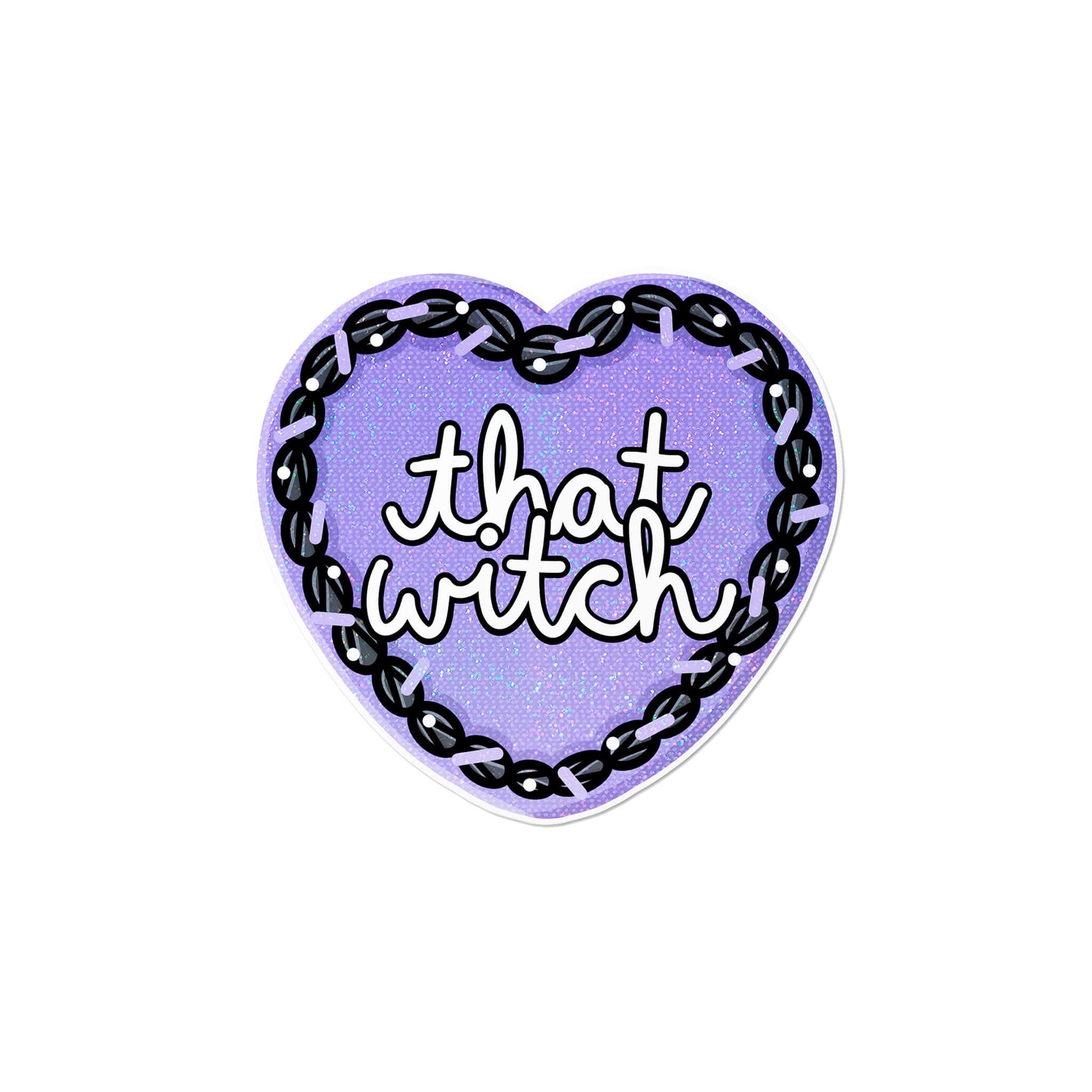 Holographic That Witch Heart Cake Sticker
