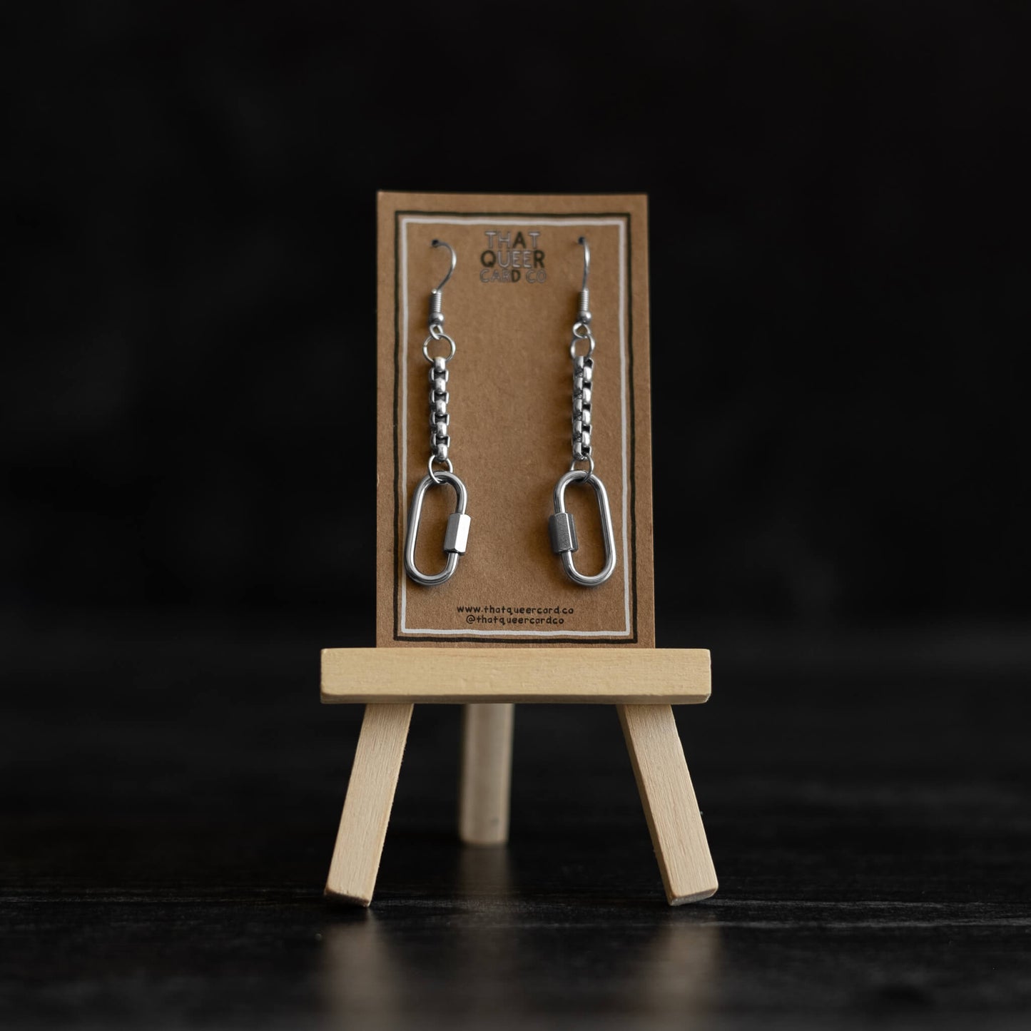 Stainless Steel Carabiner Earrings