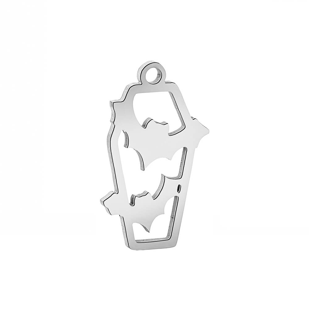 Bat Coffin Stainless Steel Carabiner Charm