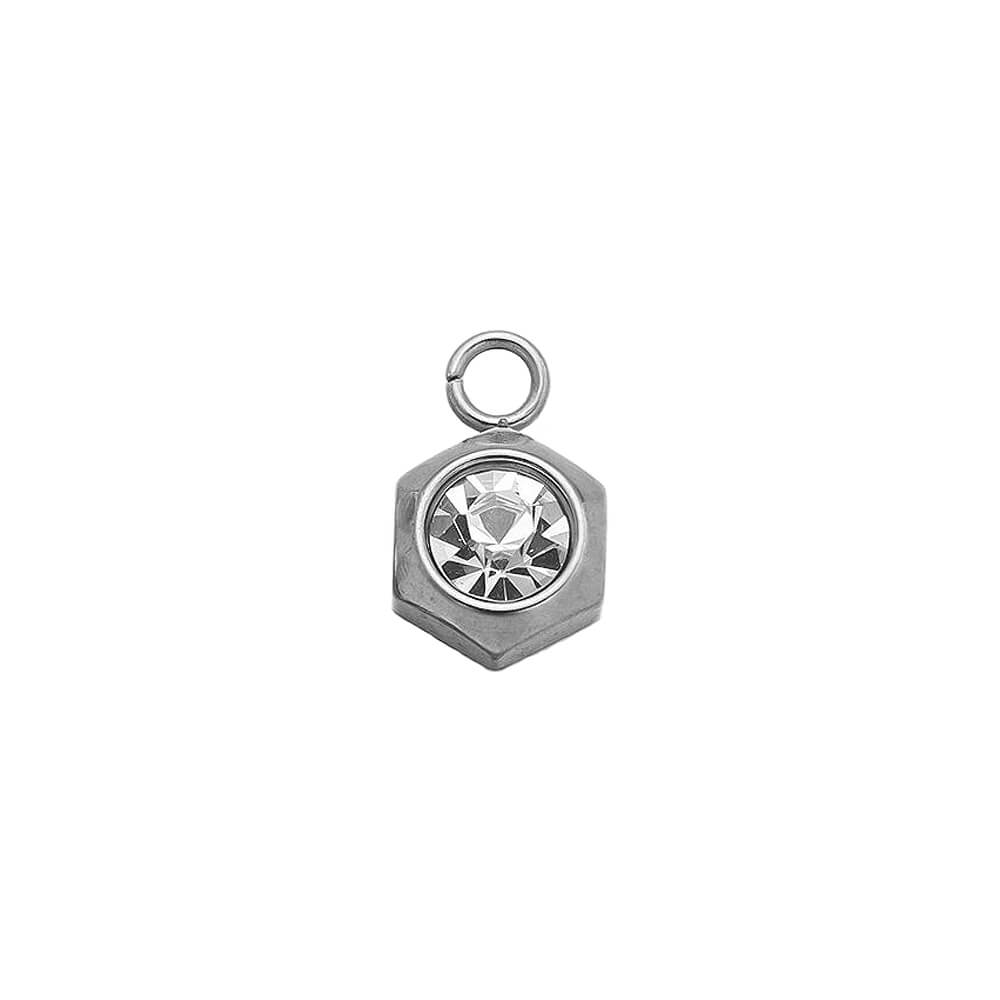 Hexagon Gem Stainless Steel Carabiner Charm