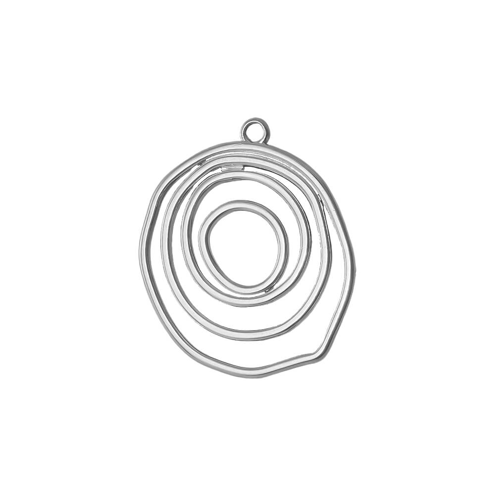 Irregular Circle Stainless Steel Carabiner Charm