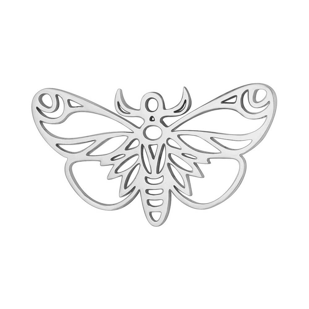 Large Moth Stainless Steel Carabiner Charm