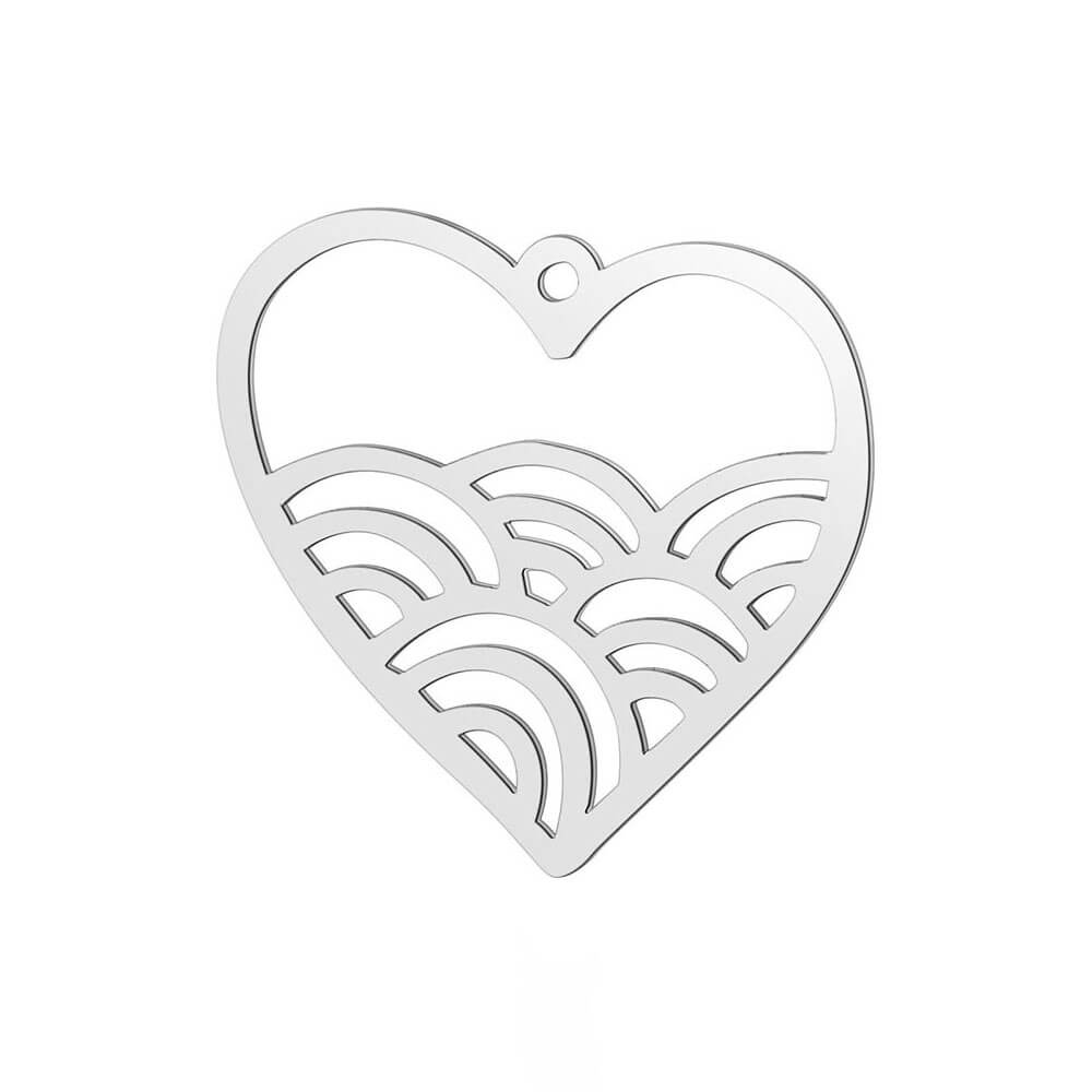 Rainbow Heart Stainless Steel Carabiner Charm