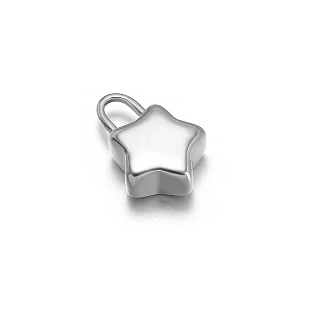 Star Lock Stainless Steel Carabiner Charm