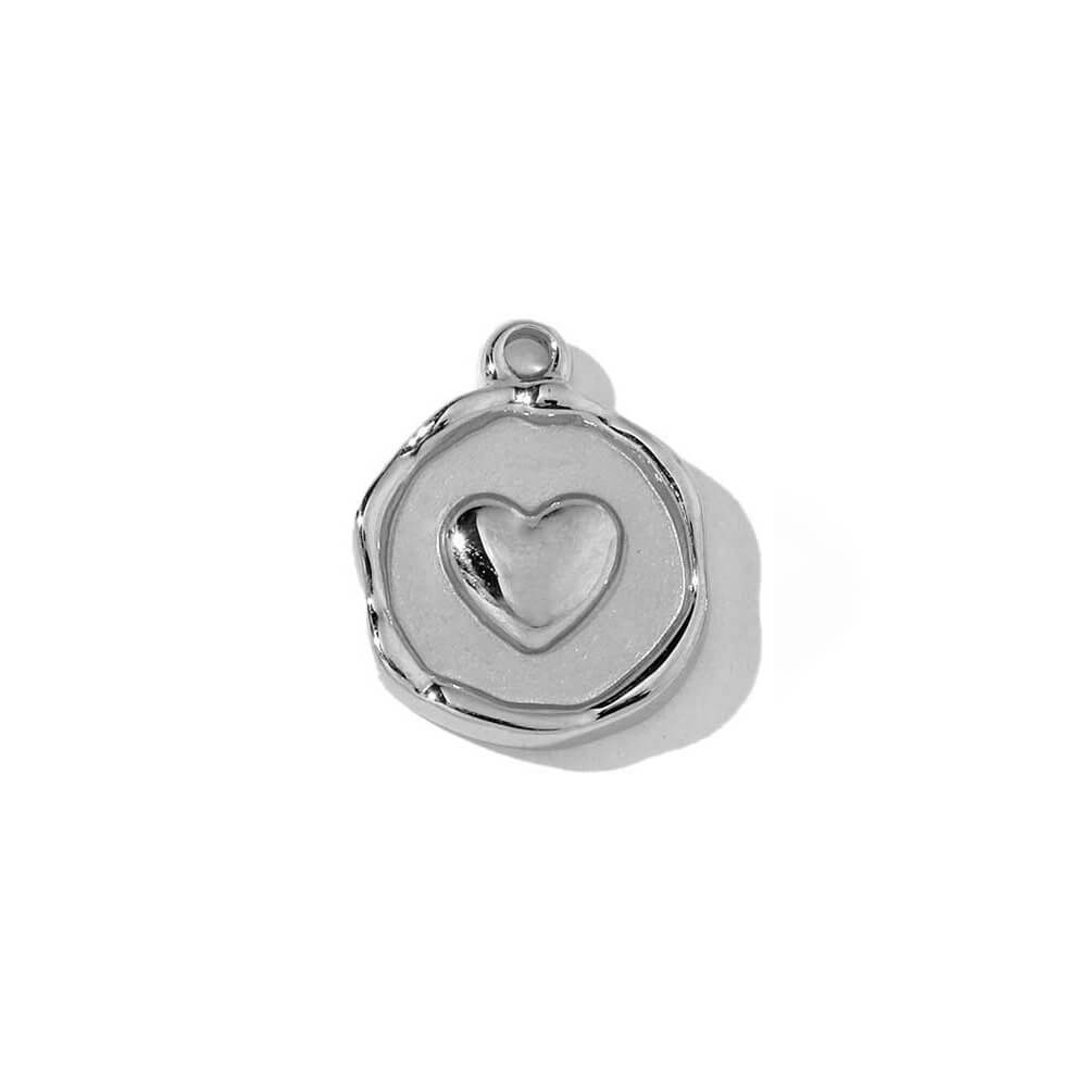 Heart Wax Seal Stainless Steel Carabiner Charm