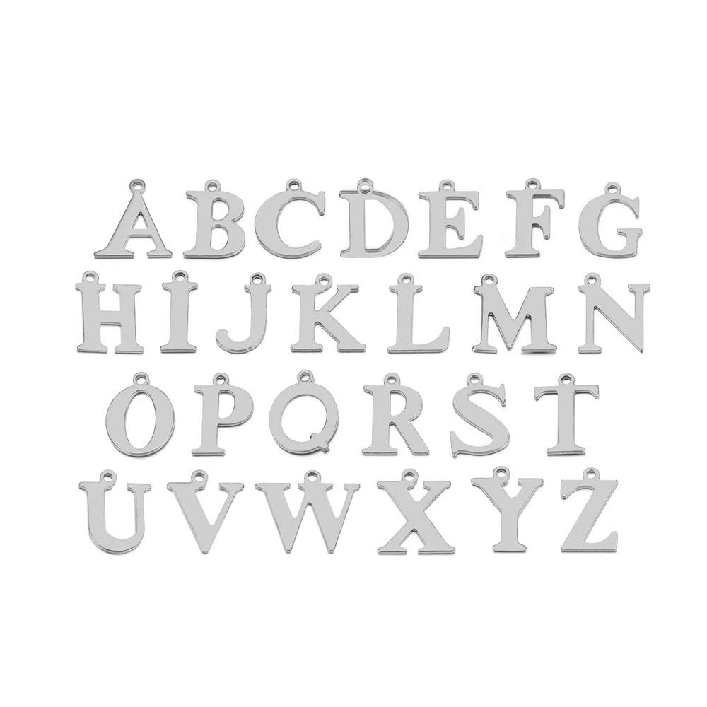 Serif Initial Stainless Steel Carabiner Charm