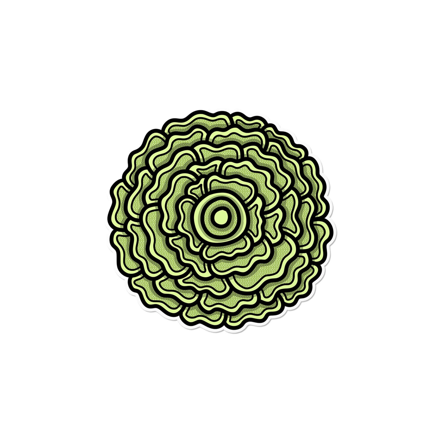 Green Carnation Flower Sticker