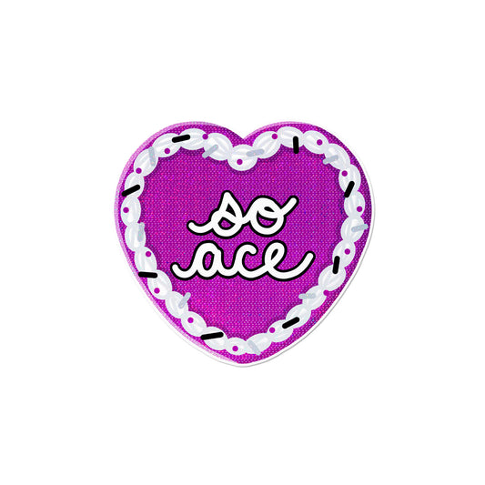 Holographic Asexual Heart Cake Sticker