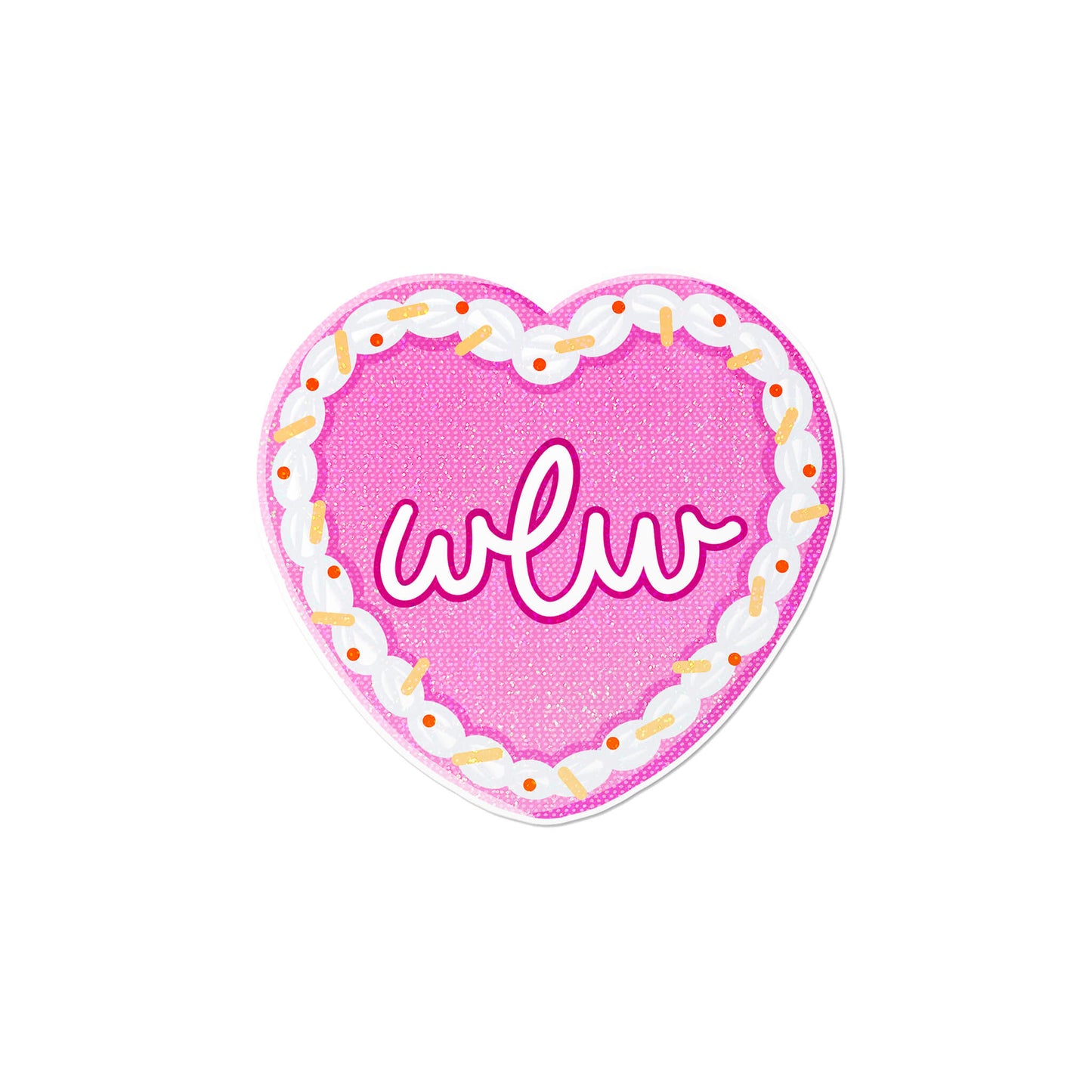 Holographic Lesbian Heart Cake Sticker