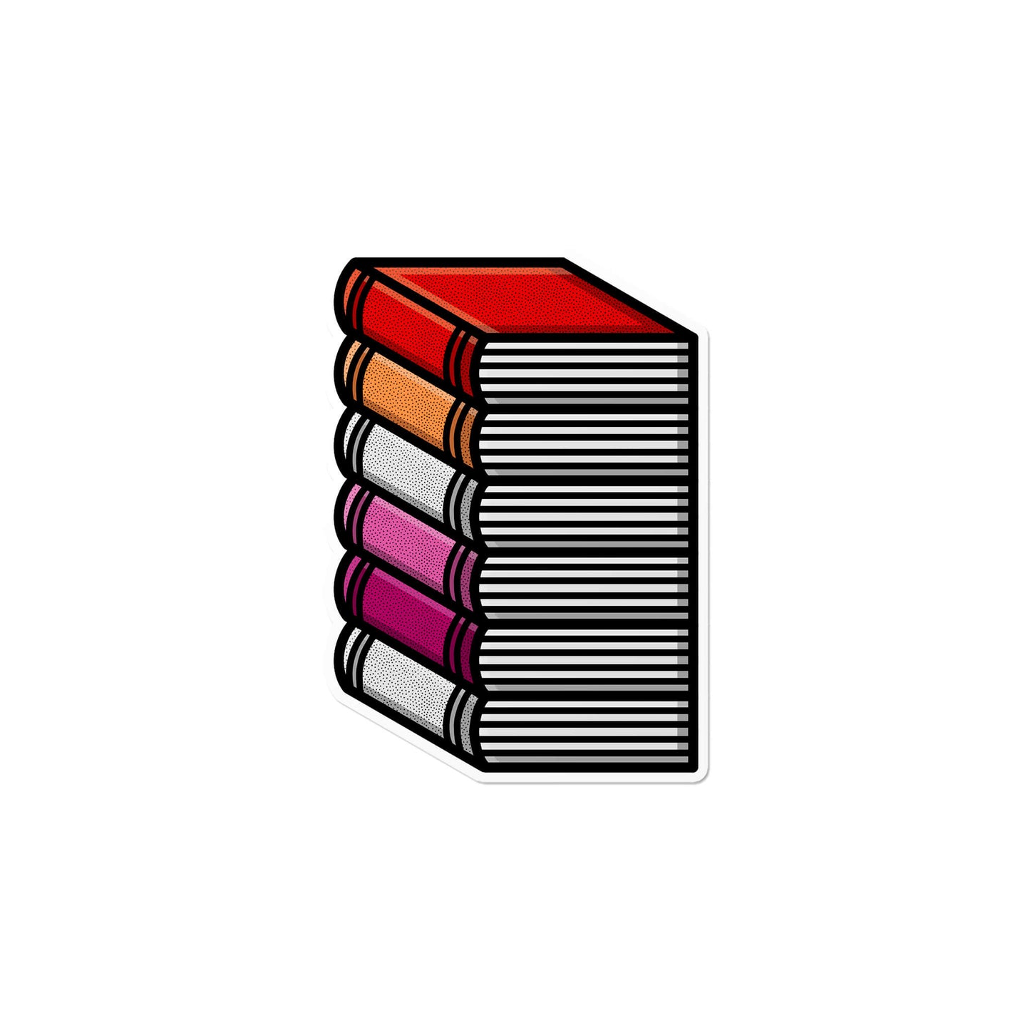 Lesbian Pile of Books Sticker