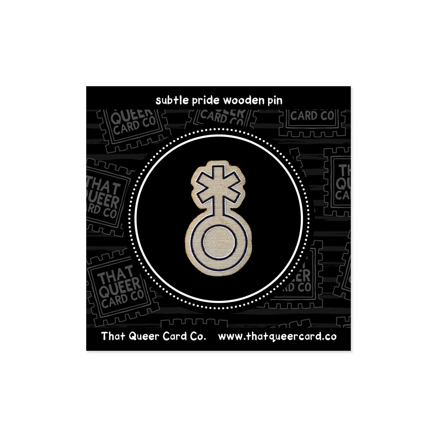 Nonbinary Symbol Wooden Pin