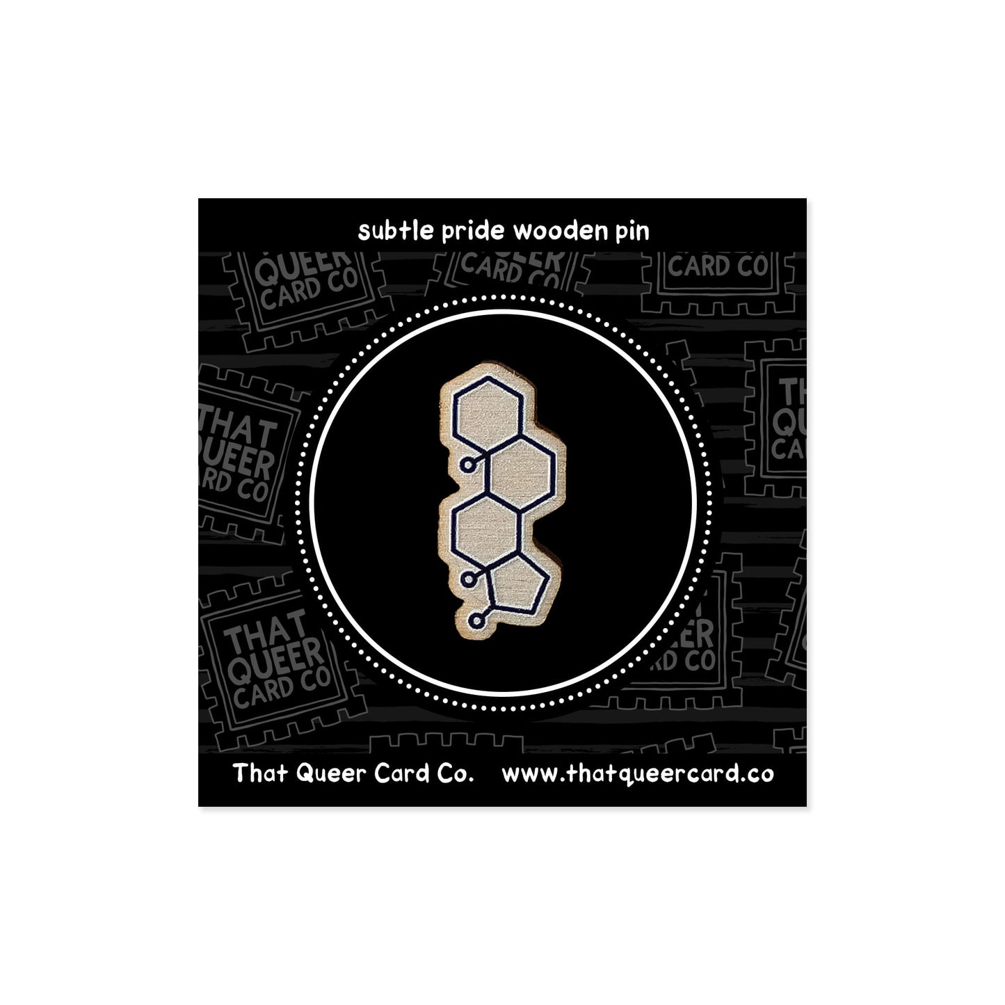 Testosterone Molecule Wooden Pin