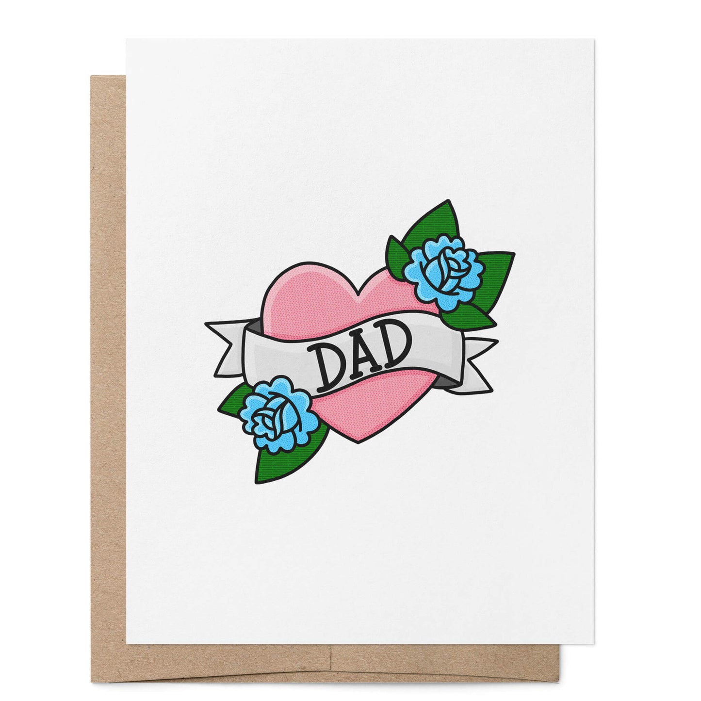 Dad Heart Tattoo Card