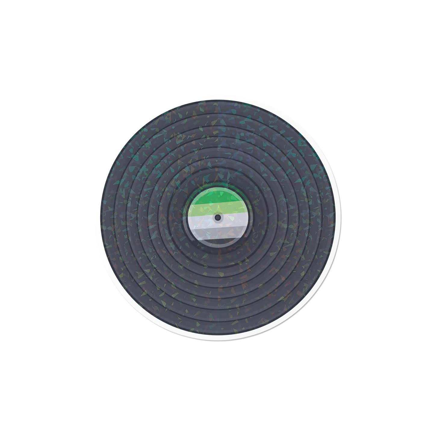 Holographic Aromantic Record Sticker