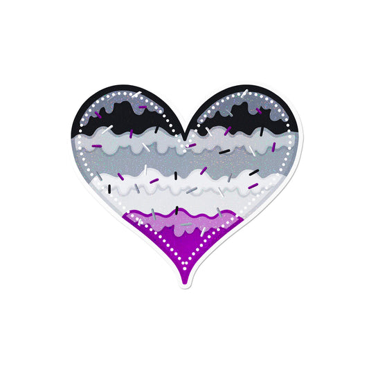 Holographic Asexual Heart Sticker