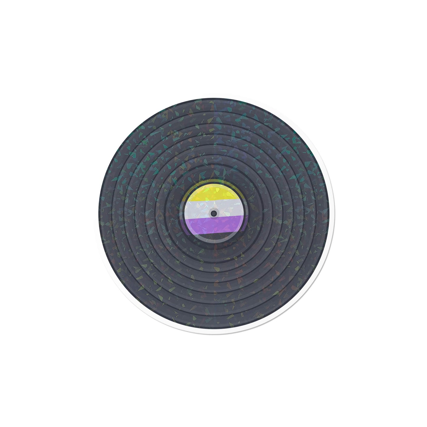 Holographic Nonbinary Record Sticker