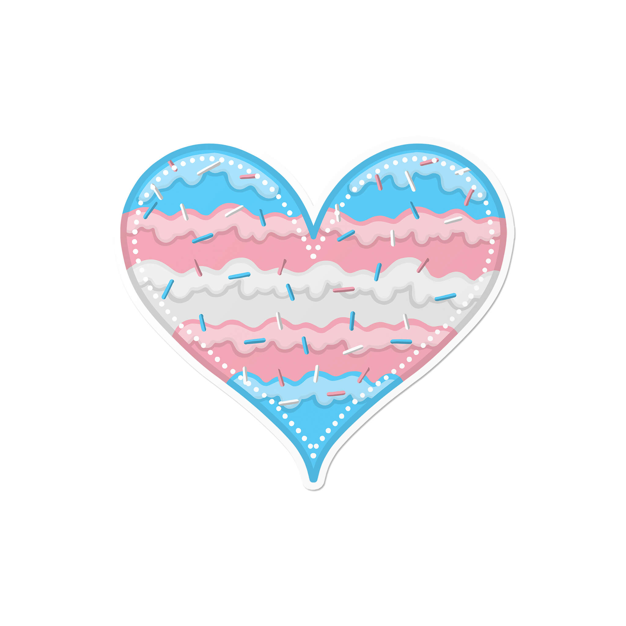 Trans Flag Heart Sticker