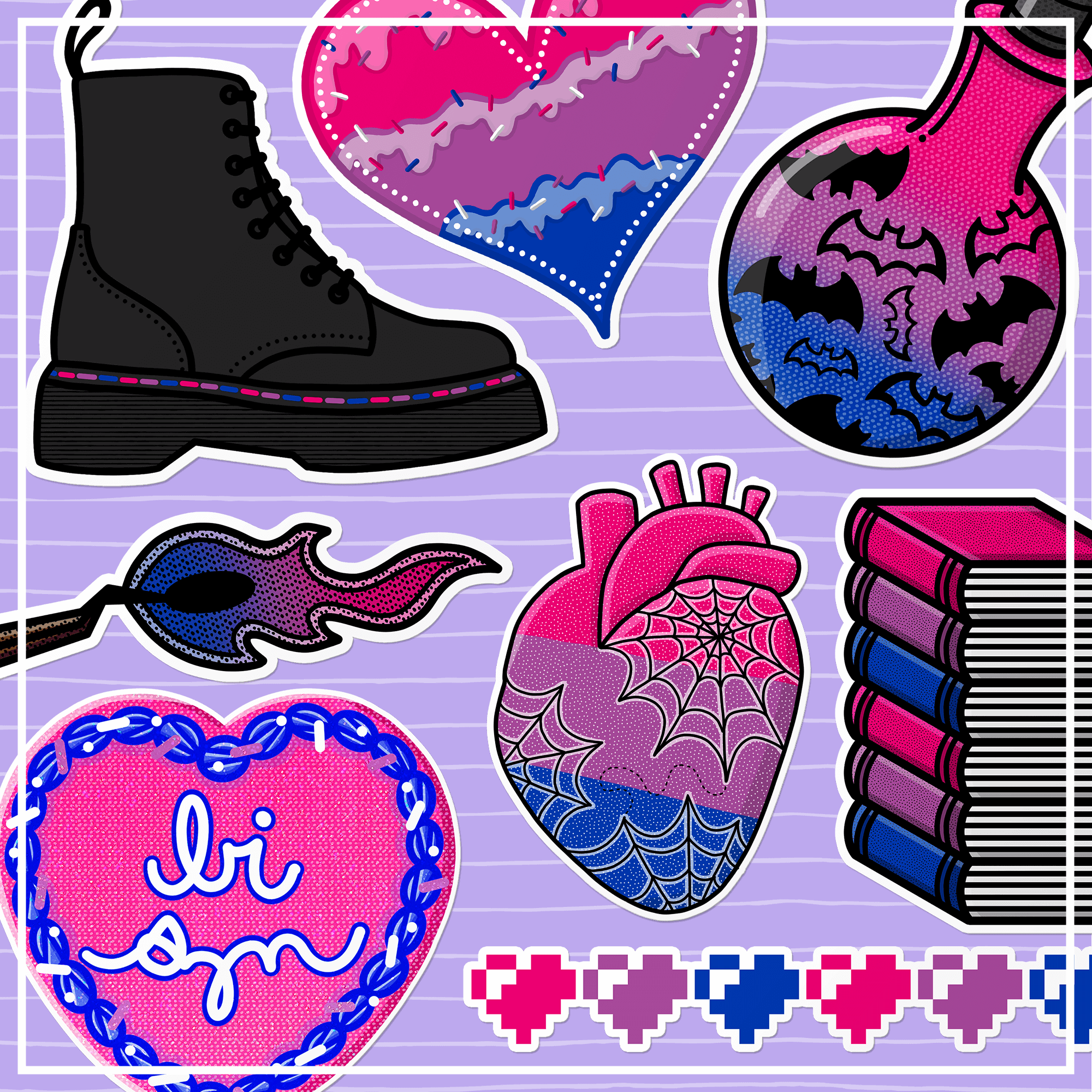 Bisexual Stickers | LGBTQ+ Waterproof Stickers | That Queer Card Co