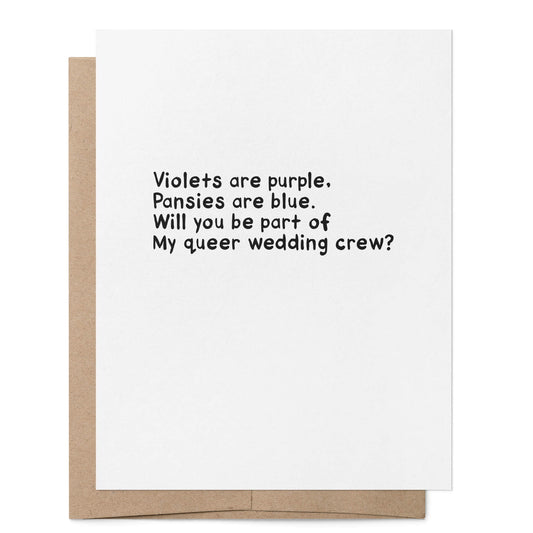 Will You Be Part of My Queer Wedding Crew Card