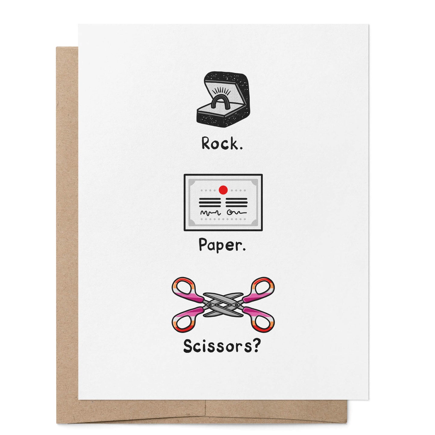Rock Paper Scissors Wedding Card