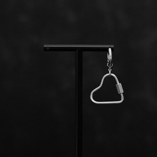 Stainless Steel Heart Carabiner Hoop Earring