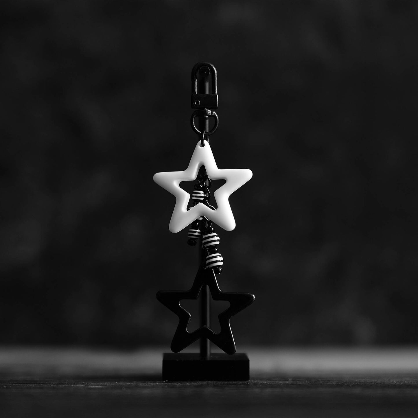 Black and White Stars Keychain