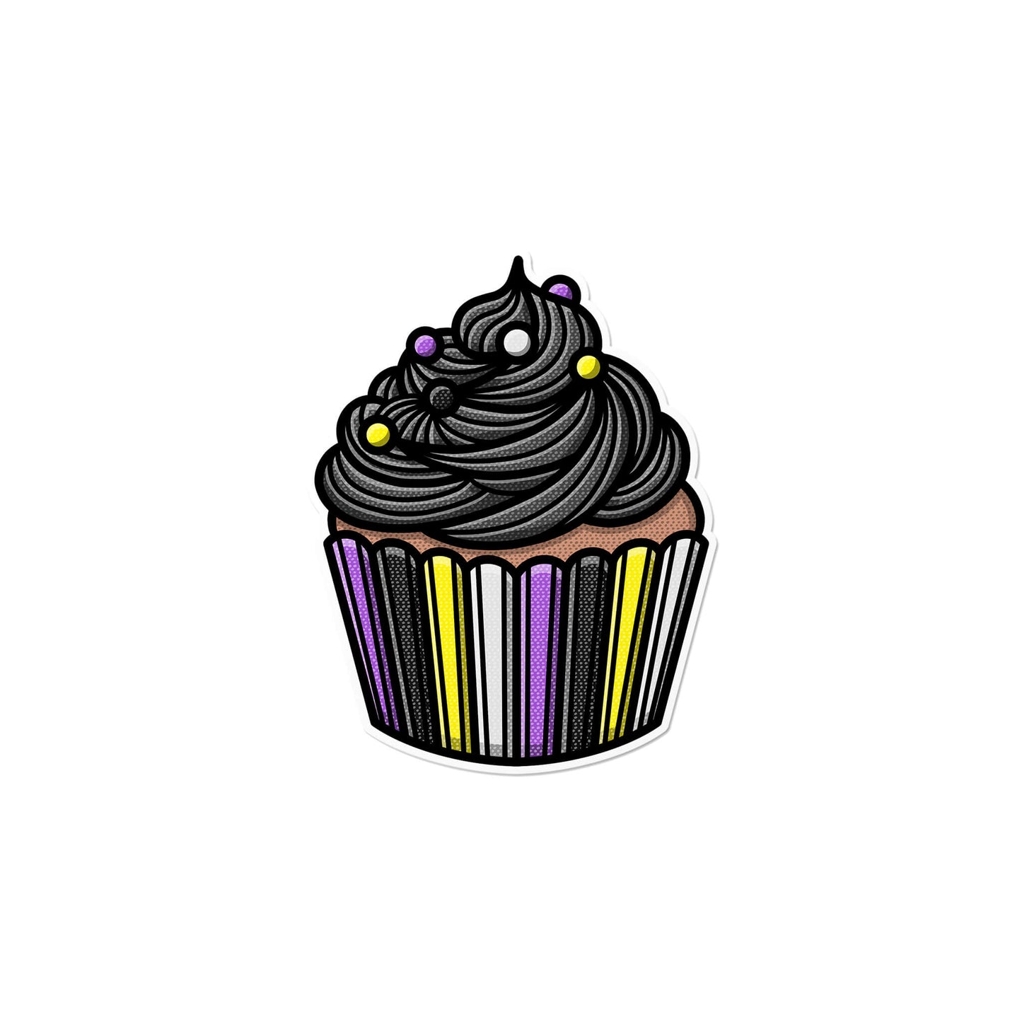 Nonbinary Cupcake Sticker