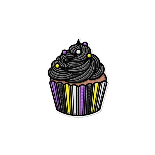 Nonbinary Cupcake Sticker