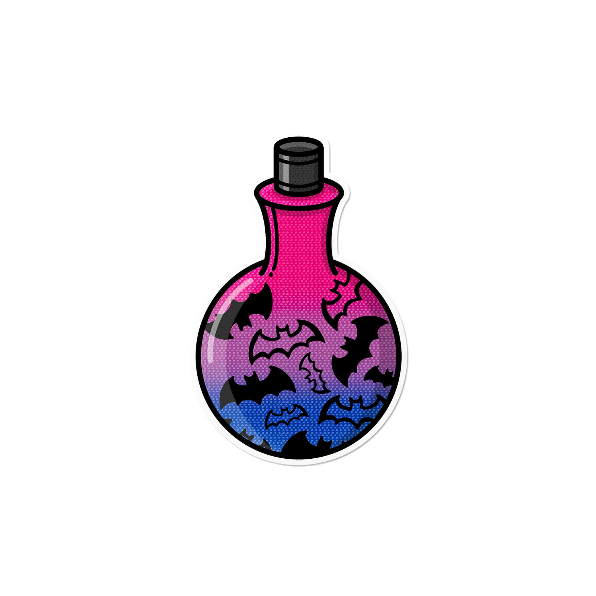 Bisexual Bat Potion Sticker | Cute Witchy Magical Stationery – That ...