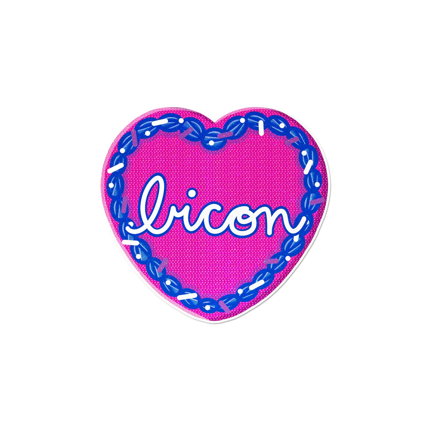 Holographic Bisexual Heart Cake Sticker