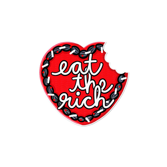 Eat the Rich Heart Cake Sticker