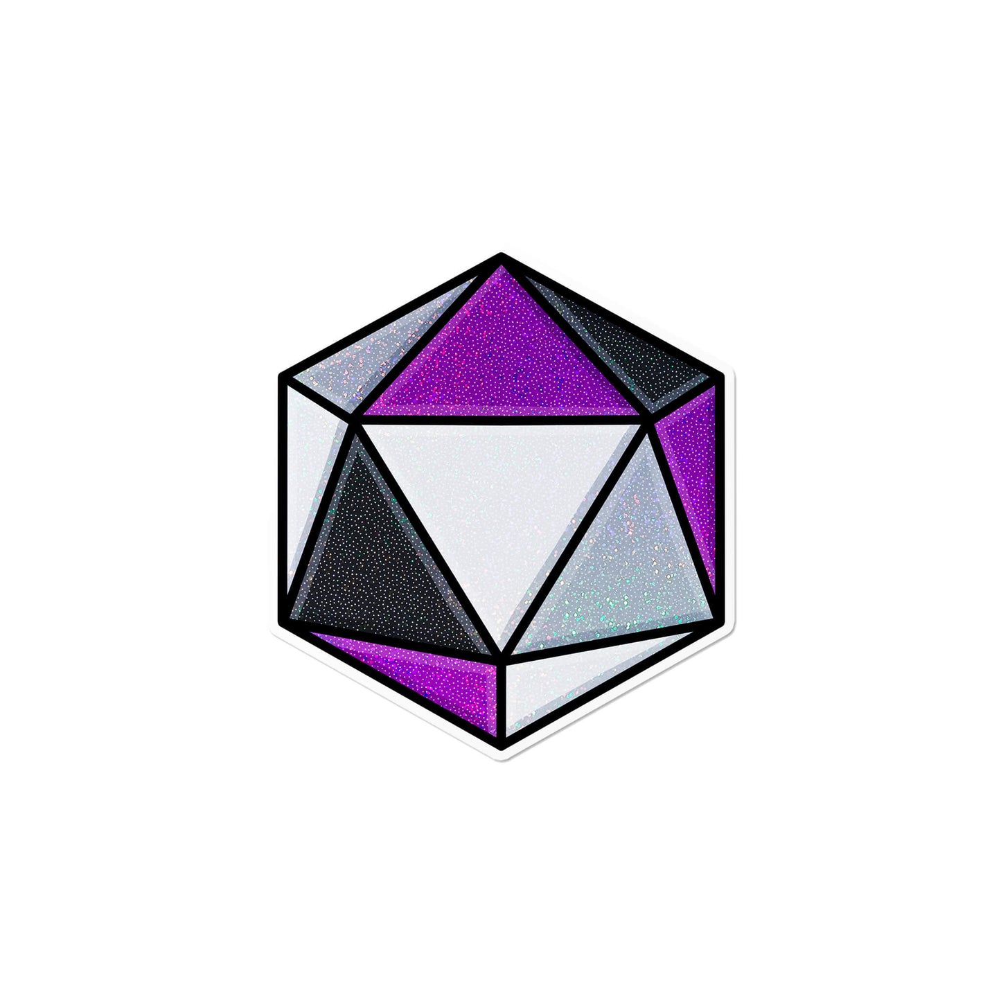 Holographic Asexual D20 Dice Sticker