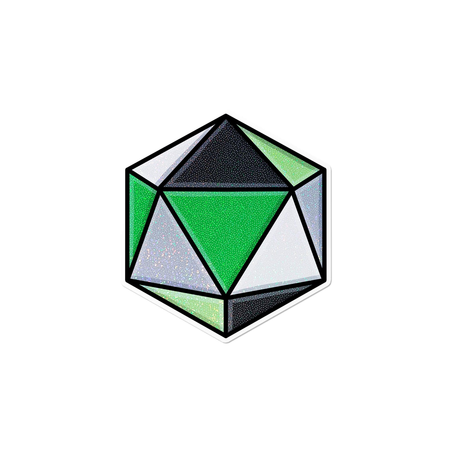 Holographic Aromantic D20 Dice Sticker