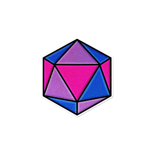 Holographic Bisexual D20 Dice Sticker