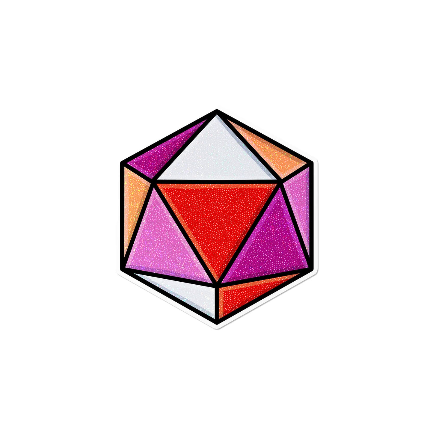 Holographic Lesbian D20 Dice Sticker