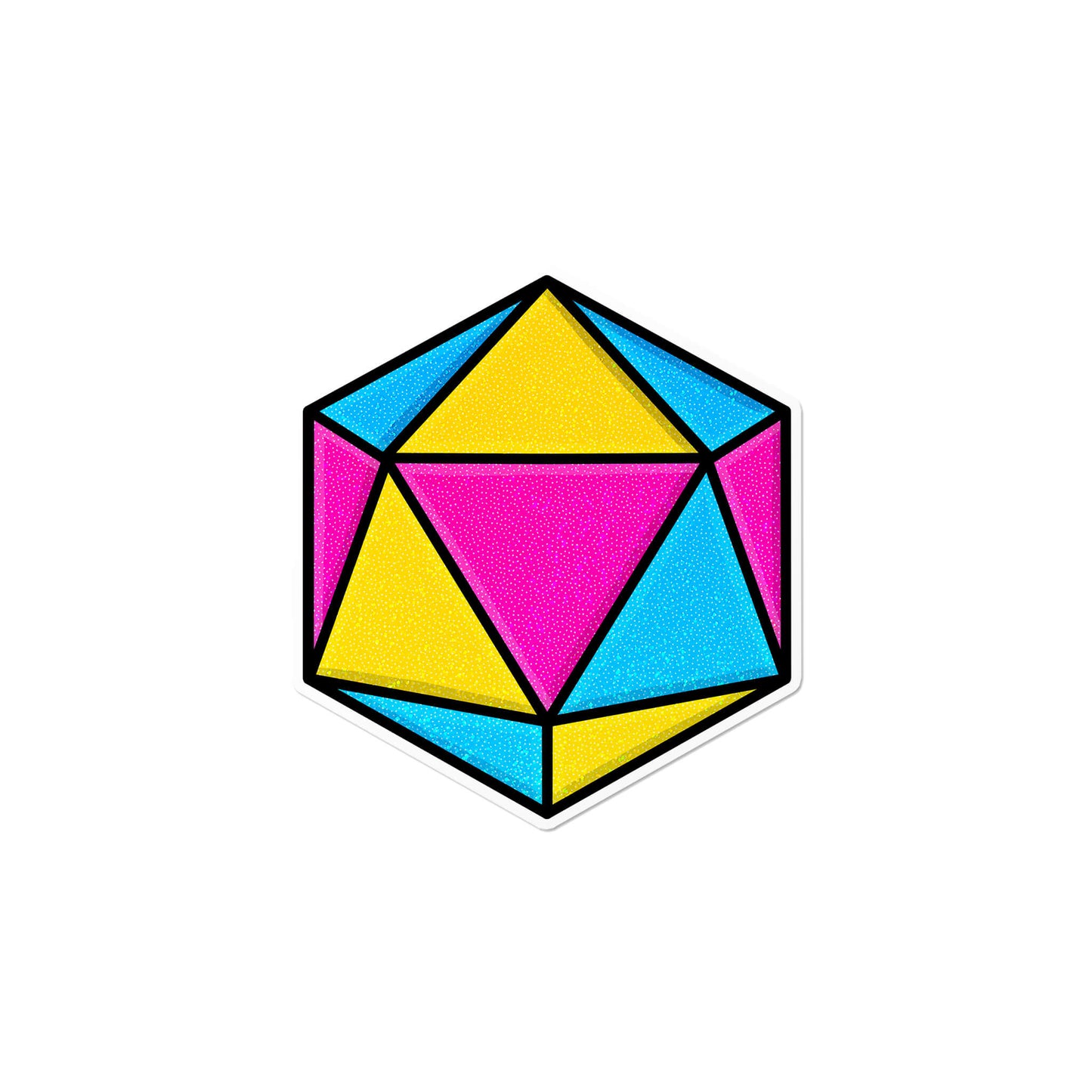 Holographic Pansexual D20 Dice Sticker