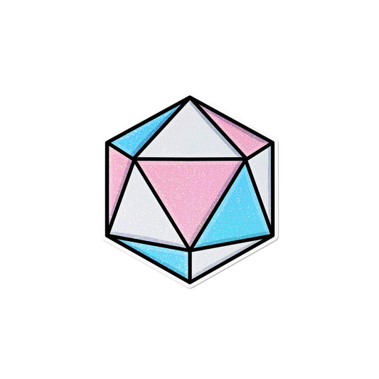 Holographic Transgender D20 Dice Sticker