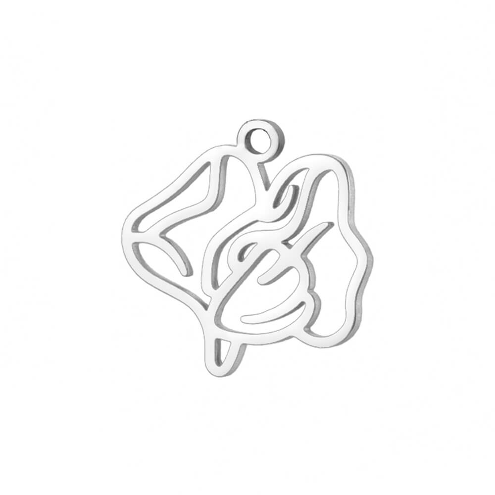 Birth Flower Stainless Steel Carabiner Charm