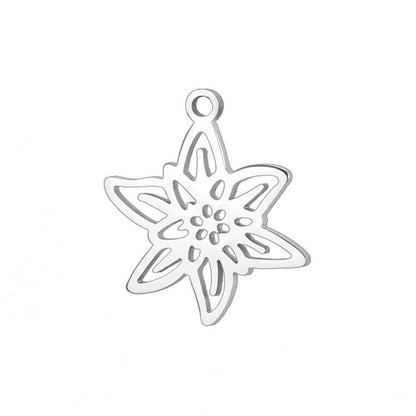 Birth Flower Stainless Steel Carabiner Charm