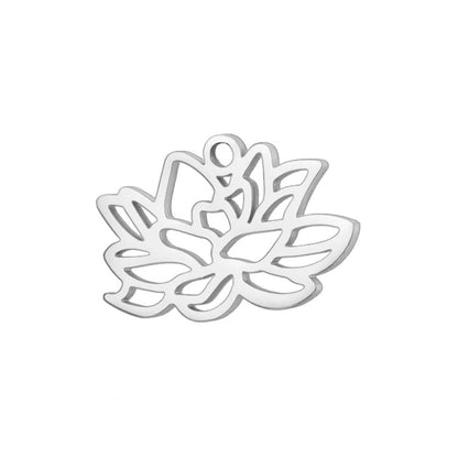 Birth Flower Stainless Steel Carabiner Charm