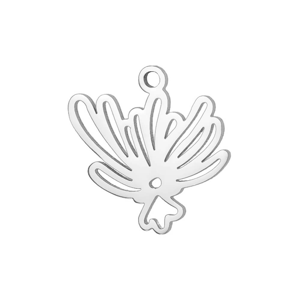Birth Flower Stainless Steel Carabiner Charm
