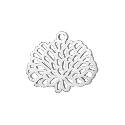 Birth Flower Stainless Steel Carabiner Charm