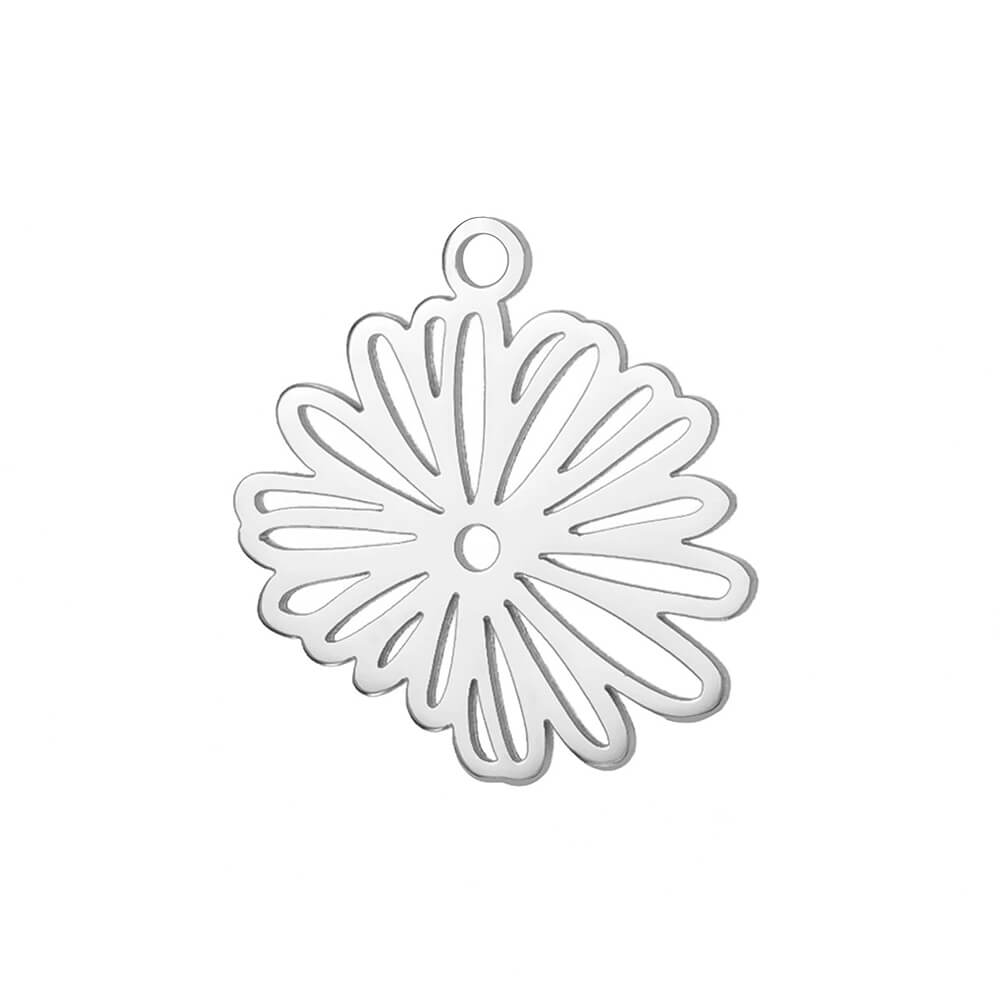 Birth Flower Stainless Steel Carabiner Charm