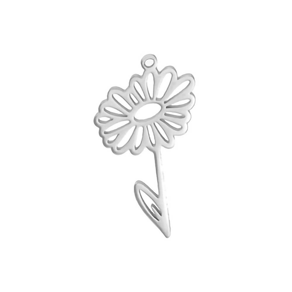 Birth Flower Stem Stainless Steel Carabiner Charm
