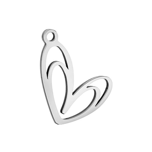 Heart Doodle Stainless Steel Carabiner Charm